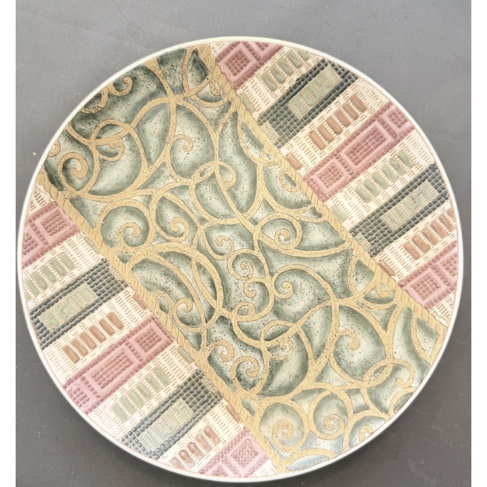 Vintage Accent Decorative Plate Southwestern Aztec Geometric Ceramic Wall Decor